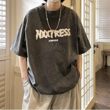 短袖上衣 短袖男 短袖T恤 男T T恤 ins100%美式短袖T恤男複古五分袖男寬鬆流夏季半袖薄款 素麵T 9GRD