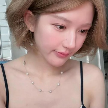 MOON家戀夏人魚珍珠項鏈趙露思同款簡約氣質滿天星淡水珍珠鎖骨鏈