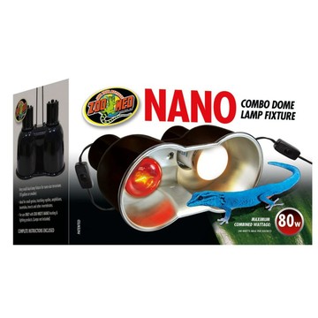 P老闆水族~ZM 美國 ZOO MED Nano40W×2-吊掛式圓頂雙座燈罩 可吊掛式 雙座 加熱燈 爬蟲 保暖 守