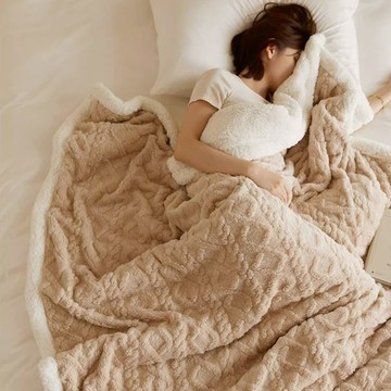 【DUYAN 竹漾】韓系麻花牛奶絨 雙層加厚被毯 / 霧灰奶茶