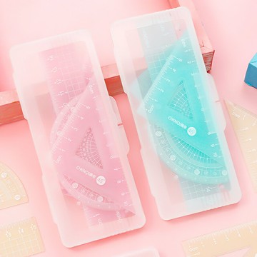 清讓文具 尺子套裝套尺直尺小學生專用用品兒童軟尺三角板四件套