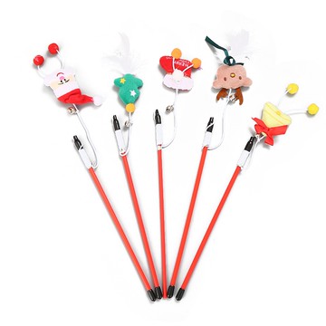 【台中現貨12H出貨】聖誕系列逗貓棒 逗貓棒 木桿逗貓棒 貓咪逗貓棒 寵物玩具 貓咪玩具 實木逗貓棒 逗貓玩具 貓玩具