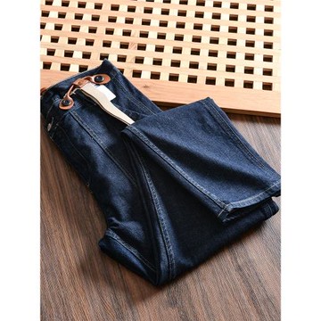 設計師線！可拆卸背帶！秋季男士復古水洗原漿色工裝直筒牛仔褲潮