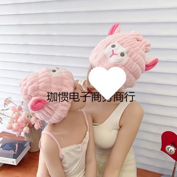 干發帽兒童珊瑚絨卡通浴帽兔耳朵干發帽批發成人女干發巾一件代發