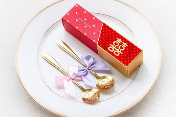 婚禮小物 囍字 時尚閃金包裝 玫瑰湯匙二入 禮品 餐具 禮物 桌上