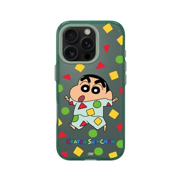 iPhone 16 Pro Clear 憂墨綠 - 蠟筆小新 Crayon Shinchan - 小新睡衣款