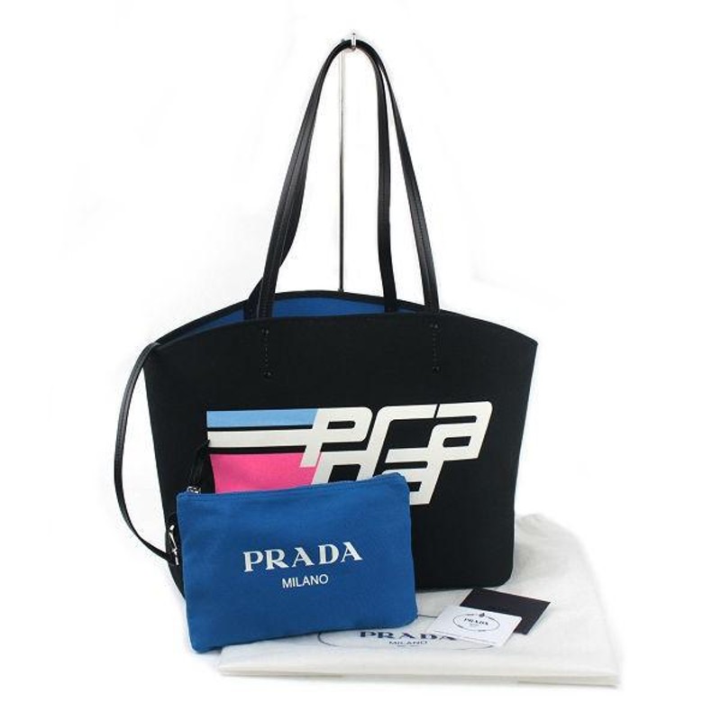 超美品】PRADA プラダ トートバッグ ポーチ付き 1BG220 イタリア製 カナパ CANAPA 黒 肩掛け 14225 |  LINEブランドカタログ