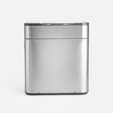 伊登感應充電式不鏽鋼垃圾桶40L 銀色