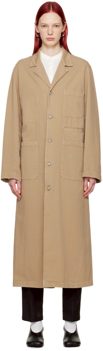 MM6 Maison Margiela 驼色刺绣大衣