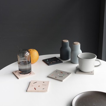 Terrazzo皮革杯墊 2入 | 多色