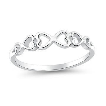純銀戒指．無限．愛心．防小人尾戒