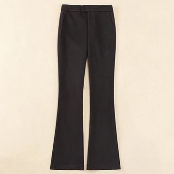 喇叭褲女秋冬2024新款高腰顯瘦休閑微喇西裝褲加厚毛呢褲子女