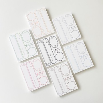 復古邊框蕾絲花紋風乾燥花紙質便條紙