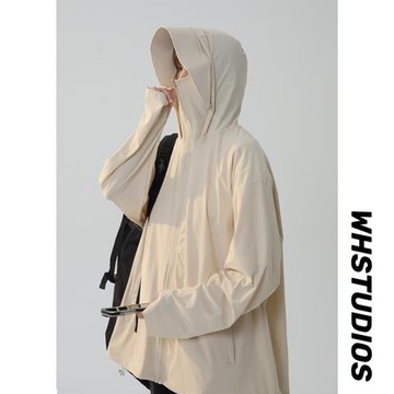 minette戶外冰絲防曬衣女連帽夏季輕薄透氣寬松防紫外線大碼外套