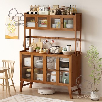 宅配免運😊加高餐邊櫃一體靠墻高櫃2024新爆款家用客廳多功能茶水櫃廚房櫥櫃 收納櫃