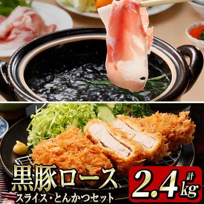 ふるさと納税 志布志市 鹿児島黒豚ロース(しゃぶしゃぶ・とんかつ)セット(2.4kg)　c0-096