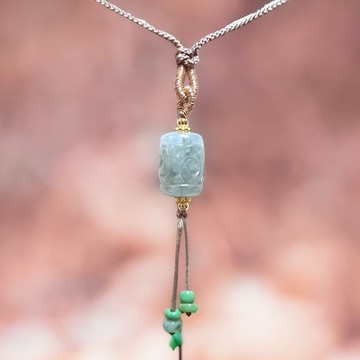 【萬事亨通】飄藍花翡翠路路通項鍊 | 天然緬甸玉翡翠A貨 | 送禮