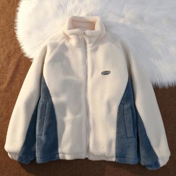 冬季美式炸街羊羔毛棉衣男加絨加厚情侶裝ins潮牌保暖棉襖子外套