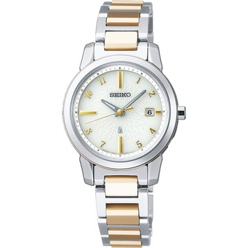 SEIKO精工 LUKIA 鈦 萬年曆太陽能電波女錶 1212購物節 送禮推薦 (SSQV082J/1B35-0AN0KS)_SK045