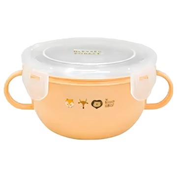 DOUBLEBEAR 台灣晉億 祝福森林大容量不鏽鋼隔熱碗795ml 適用4個月以上  橘色  1個