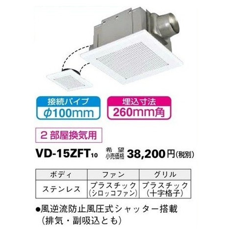 高須産業 天井埋め込み換気扇 シロッコファン TM-270N - 2