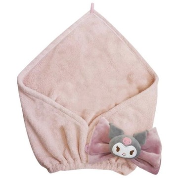 小禮堂 酷洛米 絨毛吸水髮帽 (紫蝴蝶結) 4522654-141749