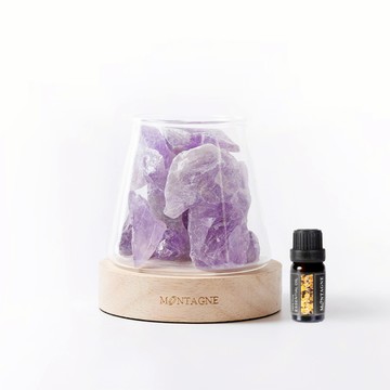 【Montagne】水晶擴香組｜紫水晶｜權力Ｘ守護-檀香10ml _廠商直送