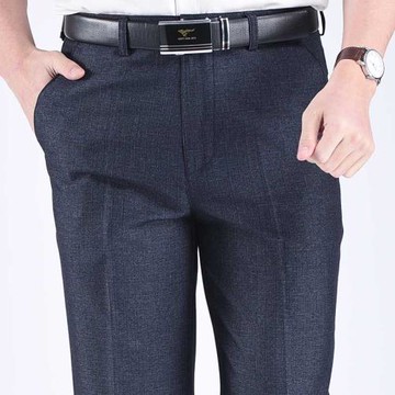 中老年人男褲秋夏季薄款中年男士休閑褲寬松深襠西褲爸爸裝長褲子