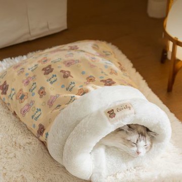 秋冬季貓咪保暖睡袋睡覺鑽被窩安全感寵物狗窩貓窩-L號(寵物衣服)