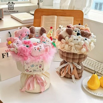 🐷免運🐷 豬豬花束 玩偶花束 畢業季禮物 畢業禮物可愛卡通毛絨玩偶花束送女朋友閨蜜生日禮物伴手禮高級感 T5UH