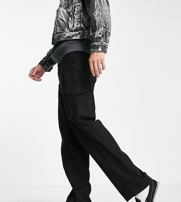 ADPT wide fit cargo trouser in black
