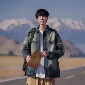 美式復古牛仔外套男春秋新款潮流高級感痞帥男裝衣服早春男士夾克