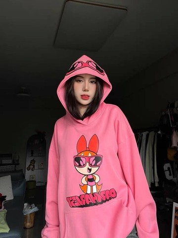 帽t-飛天小女警絨毛帽t-056w066共3色rfd