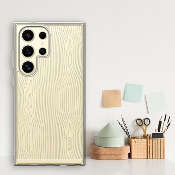 Samsung Galaxy S24/S23/S22系列 浮雕感防震雙料手機殼-木紋