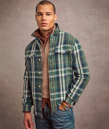 Superdry Men's The Merchant Store - Heavy Checked Shirt Green Size: Xxl