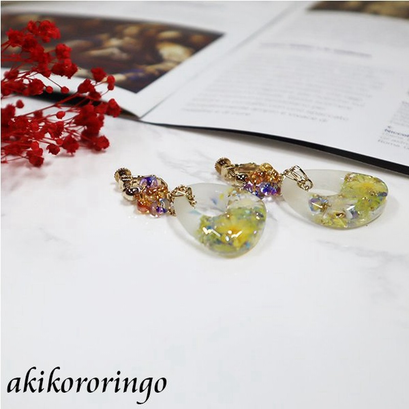 ドライフラワー 封入 サマーフープ イヤリング Akikororingo ハンドメイド 手作り アクセサリー かわいい フープ 夏 マット加工 きれい プレゼント ギフト 通販 Lineポイント最大0 5 Get Lineショッピング