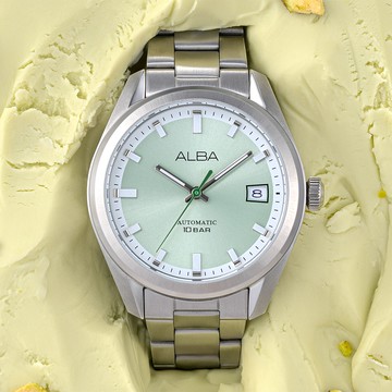ALBA 雅柏 Mechanical 現代復古機械錶-綠/38mm(AU4099X1/Y675-X017G)