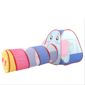 兒童帳篷兒童室內隧道帳篷卡通大象游戲屋薄紗球池城堡小窩兒童帳篷男女孩 雙11全館免運