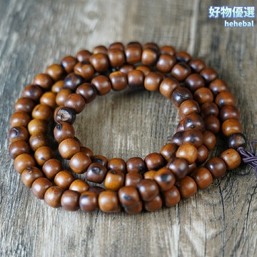 【雷擊辟邪】棗木手串 108顆念珠 道家法器 雷焦木桶珠 天然原木 手工打磨 修行收藏 護身轉運