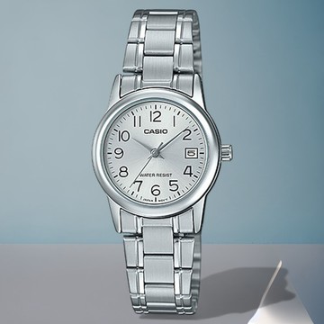 CASIO LTP-V002D-7B 簡約優雅 日期視窗 女指針錶 (錶殼寬約2.5公分)
