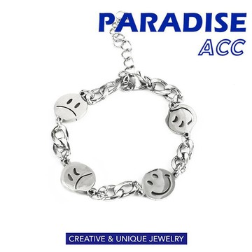 PARADISE 喜怒哀樂嘻哈 手鏈 不過敏不掉色 鈦鋼 醫療鋼 316L