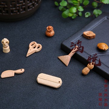 桃木 葫蘆 雙魚 錢袋吊墜DIY配飾手串手鏈星月金剛菩提配飾