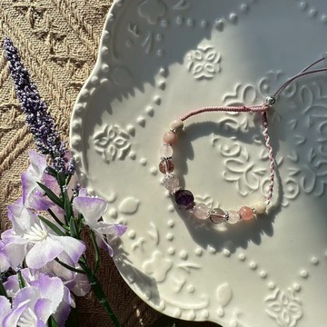 魅力鑽切紫晶編織手鍊