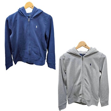 RALPH LAUREN POLO 低調藍色百搭大童款連帽外套