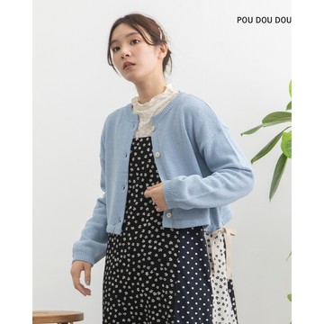 【POU DOU DOU】藍色帶子紗開襟短衫 PPT12048