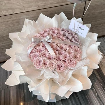 ❀【花中世界】❀永生花曼塔玫瑰花束仿真香皂花高級感七夕送女友生日禮物粉色花束