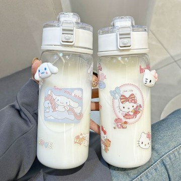 精選百貨 簡約便攜小衆水杯ins高顏值茶杯可愛卡通大容量女生學生塑料杯子Aring百貨精選