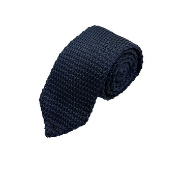 絲質素面配襯領帶/暗海軍藍色 | 5110001079