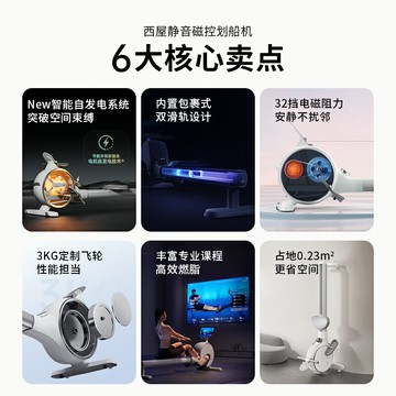 西屋智能劃船機家用室內靜音磁阻控小型劃船器有氧運動健身器械材