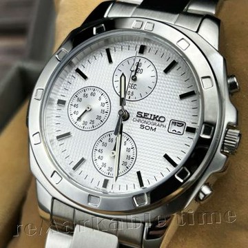 SEIKO 三眼計時手錶-精工三眼素色時尚款SND187/SND187P
